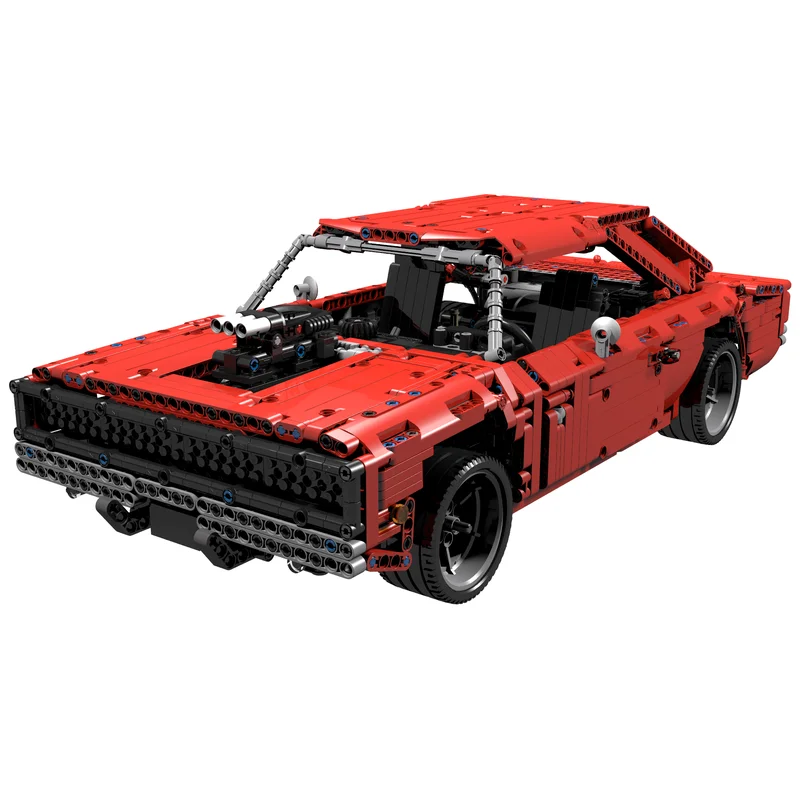 

2021 NEW Technology building blocks small particles MOC Dodge Mustang 1968 car racing assembly toy model boy birthday gift