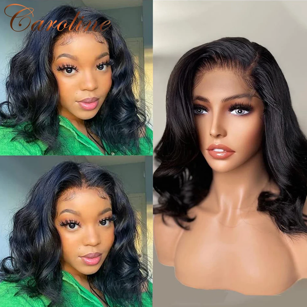 

Body Wave Short Bob Wigs Transparent Lace Front Human Hair Wigs 4x4 Lace Closure Wigs For Women 13x4 HD Lace Frontal Wigs