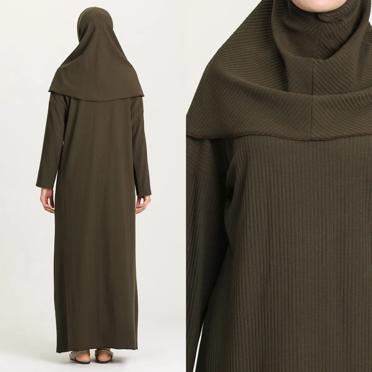 

Combed Cotton Prayer Hijab Dress Eid Ramadan Knit Warm Muslim Women Abaya Long Islamic Clothes Niqab Vestidos Prayer Wear Garme