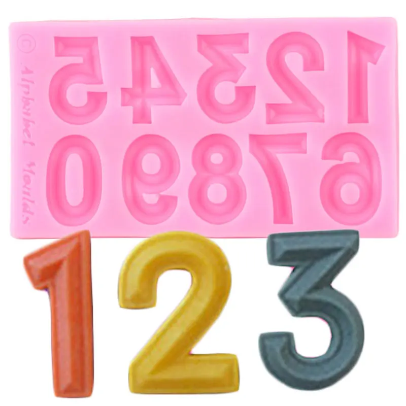 

Number Silicone Mould Baby Birthday Cupcake Topper Fondant Cake Decorating Tools DIY Cake Baking Candy Chocolate Moulds