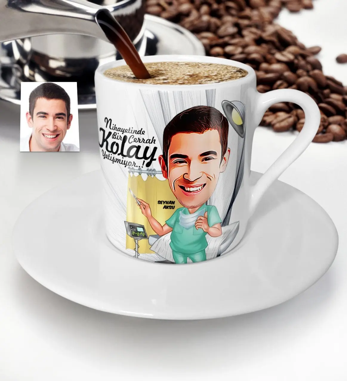 

Personalized Mr Cerrah Cartoon Turkish coffee Cup-1
