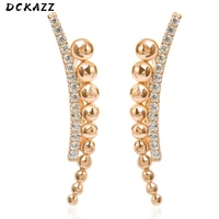 dckazz unusual stud earring for women geometry beaded luxury crystal earring gift design sense party wedding temperament jewelry