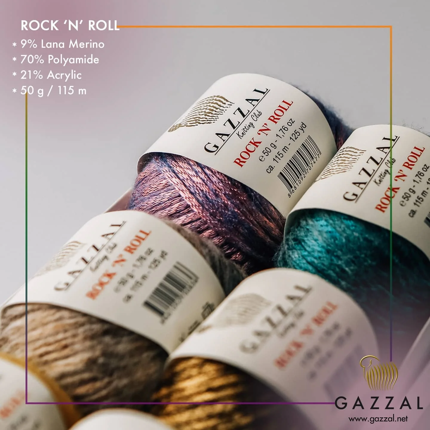 Вязаная пряжа Lana Merino Rock 42 Вариантов цвета 115 метров (50 г) Пряжа для ручного вязания