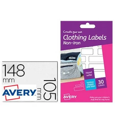Наклейка AVERY для ткани без утюга различных размеров Упаковка из 30 единиц |