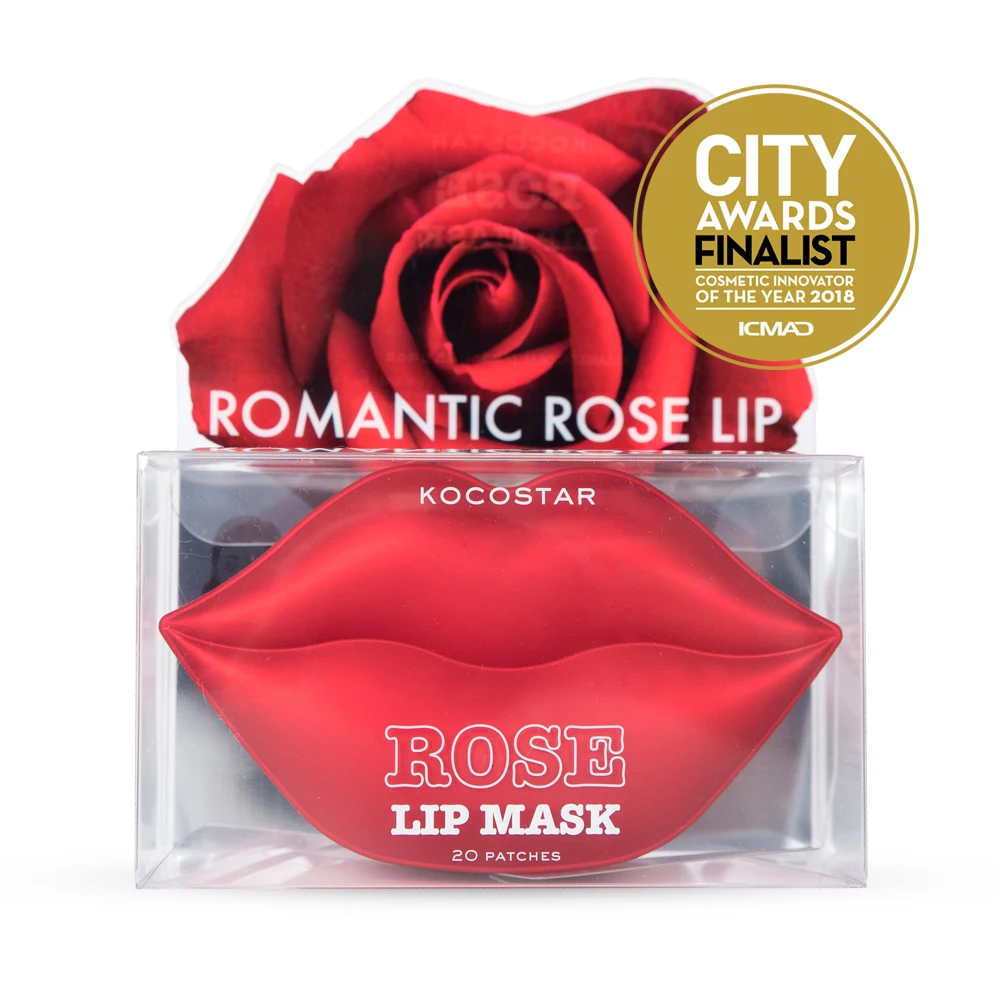Kocostar Гидрогелевые патчи для губ( 20 патчей/применений) ( Роза) 50г/ Rose Lip Mask|Губы| |
