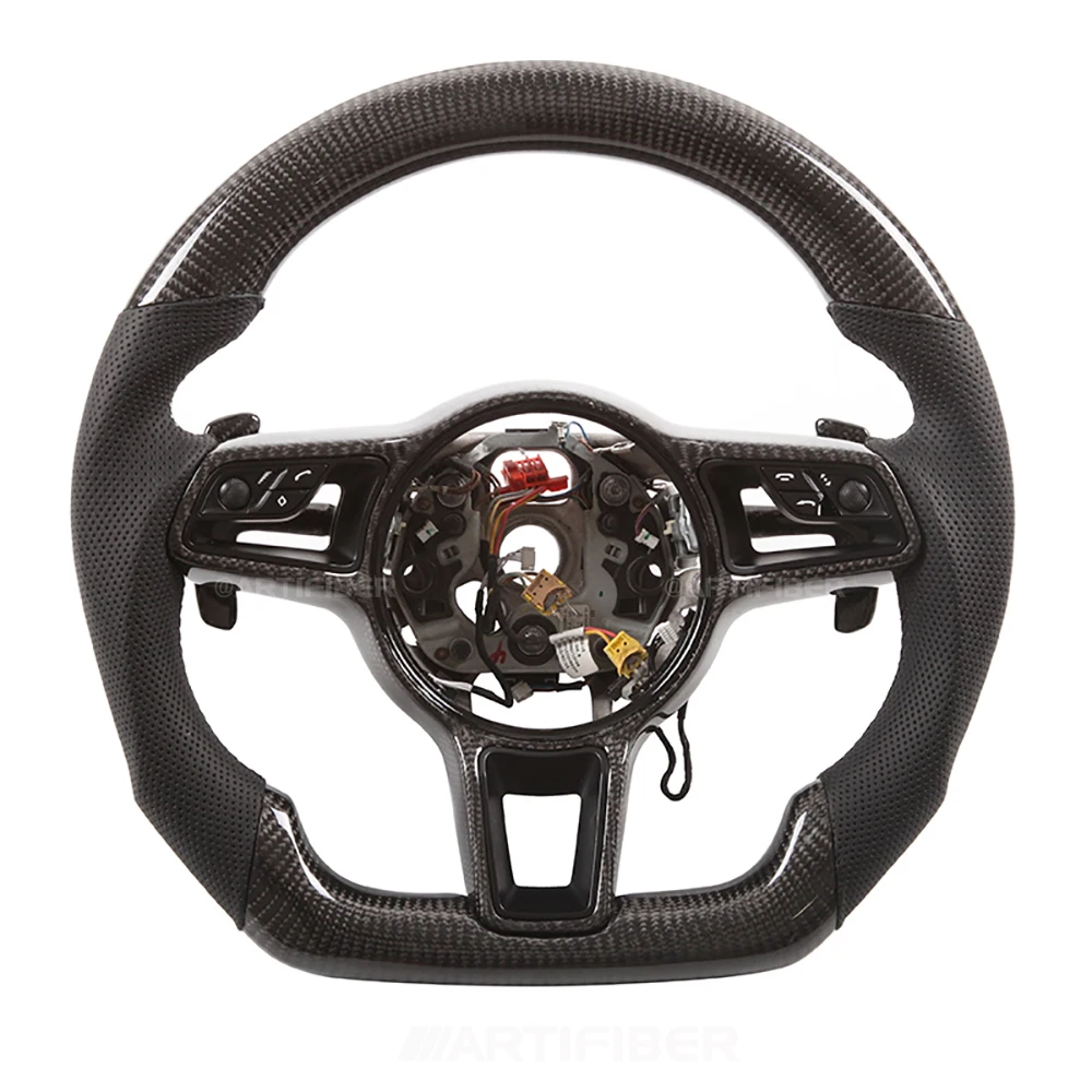 

Carbon Fiber Steering Wheel for Porsche 911 Cayenne Macan Panamera Taycan Boxster Cayman Spyder Tycan Panamera GTS CF