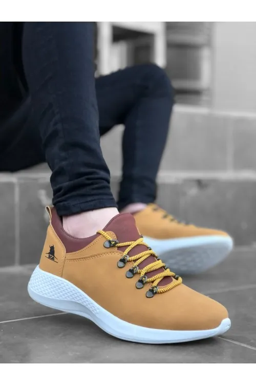 

thick sole camel yellow sneakers