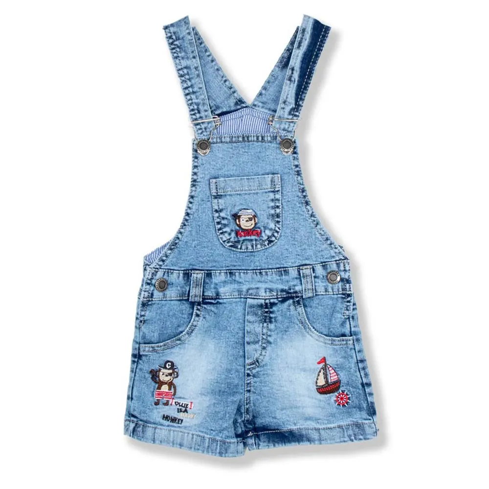 

Denim Kids Children Girl Casual Monkey Embroidery Salopette Shorts Romper Jeans Pants Playsuit Jumpsuit Outfits