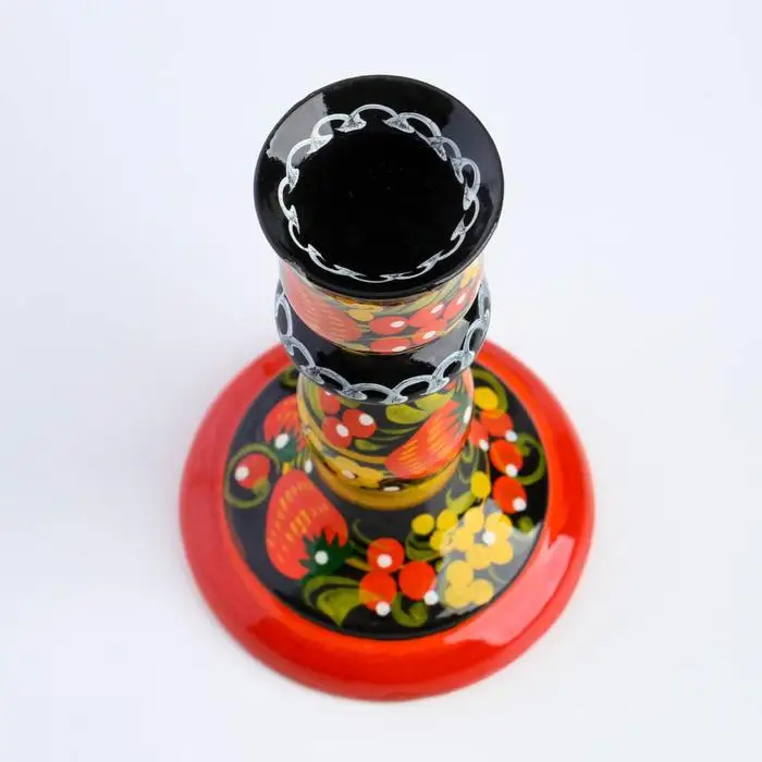 Candle holder medium with artistic painted | Дом и сад