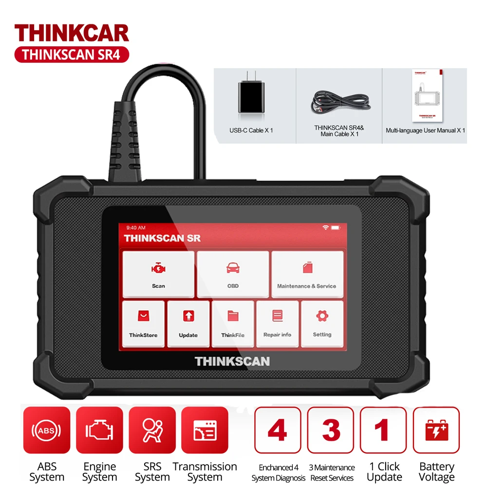 Сканер ThinkScan SR2/SR4/SR6 OBD2 сканер ABS SRS система передачи двигателя диагностический