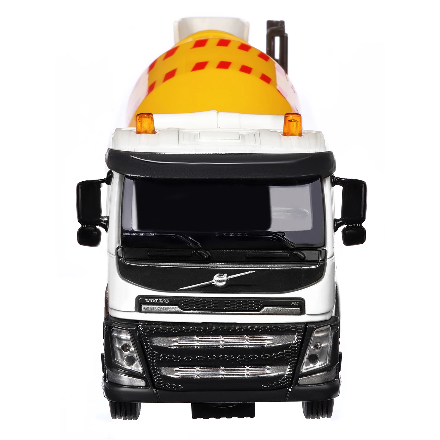 Машинка Автопанорама Бетономешалка Volvo 1/50 белая кабина |
