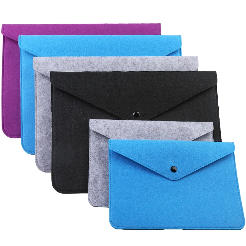 

Nonvor A4/A5 Felt Folder Veiled Button Design Big Capacity Envelope Document Bag Felt File Bag Portable Organizer Student Gifts