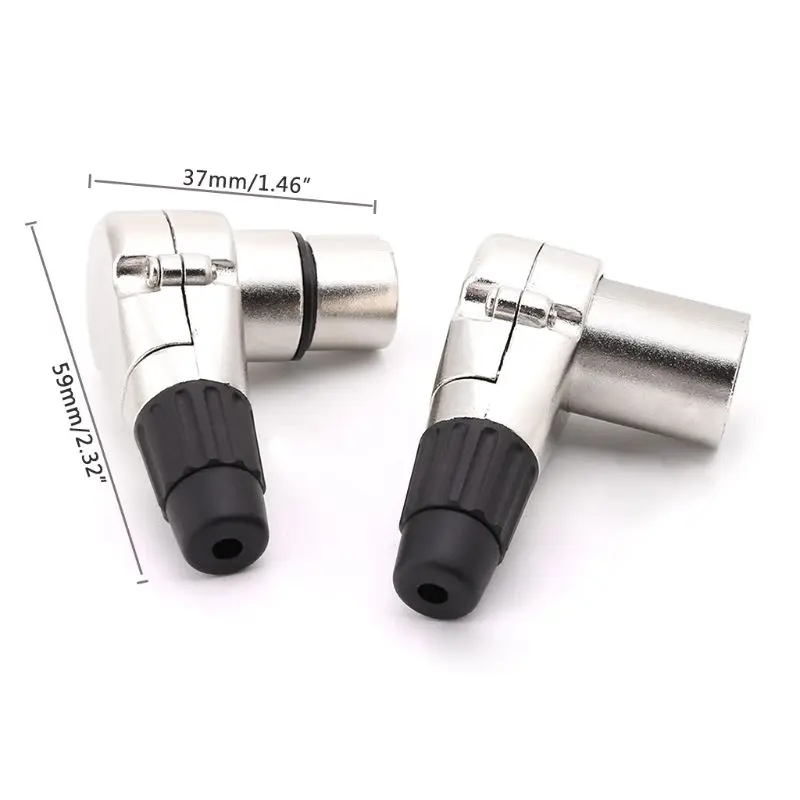 10pcs правый угол 3Pin XLR Мужской Женский Разъем Mic микрофон аудио кабель Разъемы 90