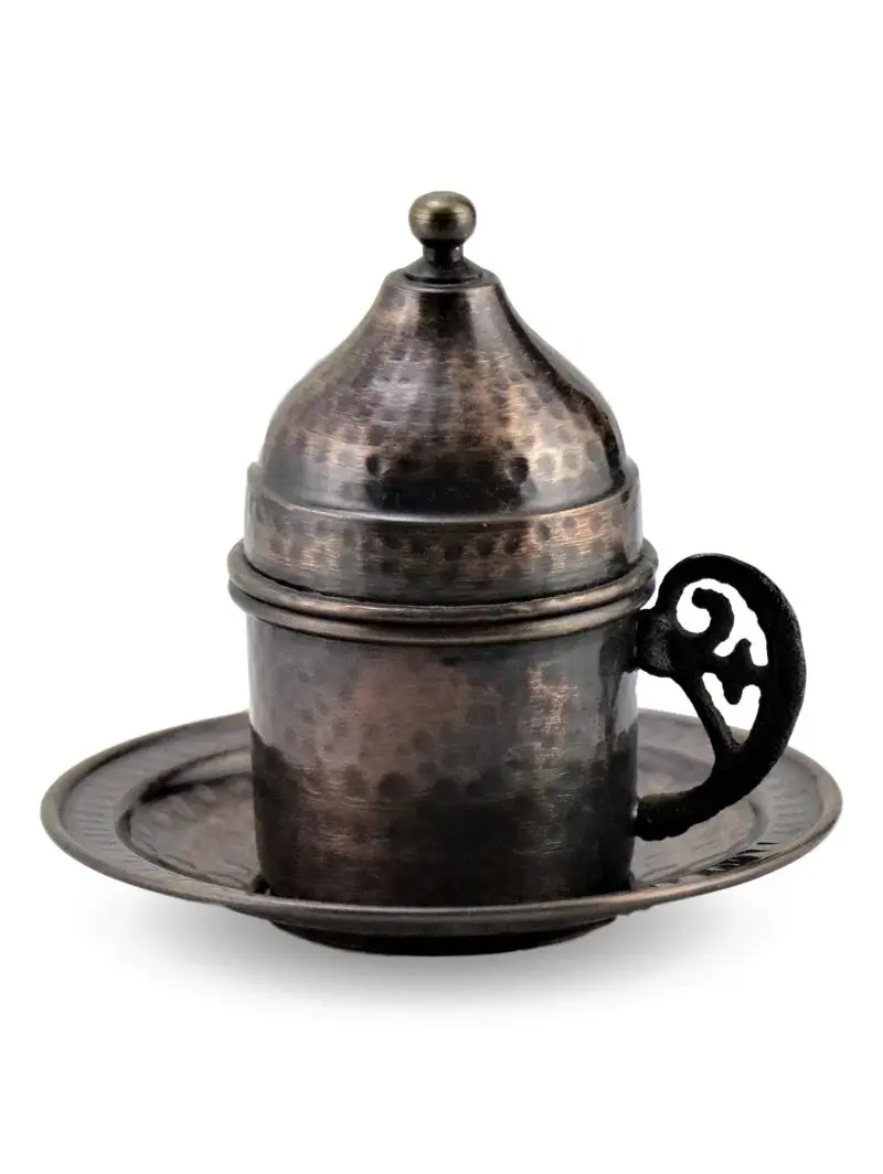 Equipo de caf&eacute; de cobre tatuado de dos personalidad ca&iacute;do-1