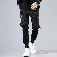 2022 hip hop casual pockets track pants male harajuku trousers ribbons harem joggers men combat tactical cargo pants streetwear
