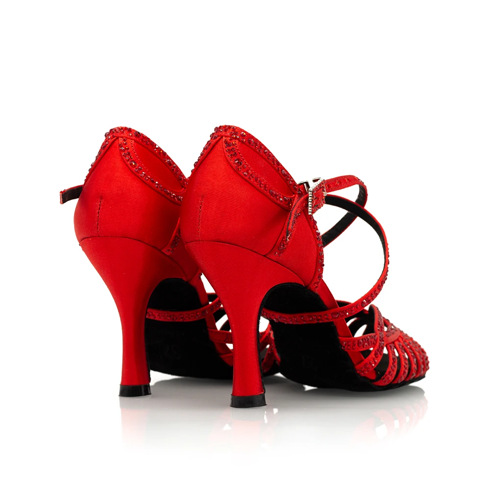 Suphini[ дробилка] сандалии на каблуке 8 5 см с 9 ремешками и кристаллами | Спорт