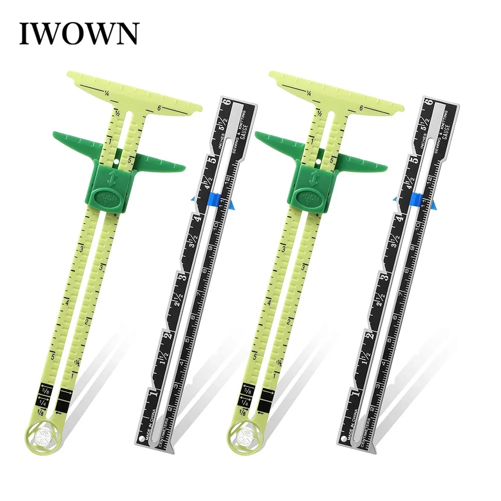 

5-in-1 Sliding Gauge Measuring Ruler Sewing Ruler Fabric Quilting Rulers Knitting Sewing Supplies