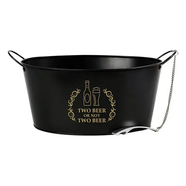 Ведро для льда с ручкой и алюминиевой открывалкой бутылок черный 111132|Другие