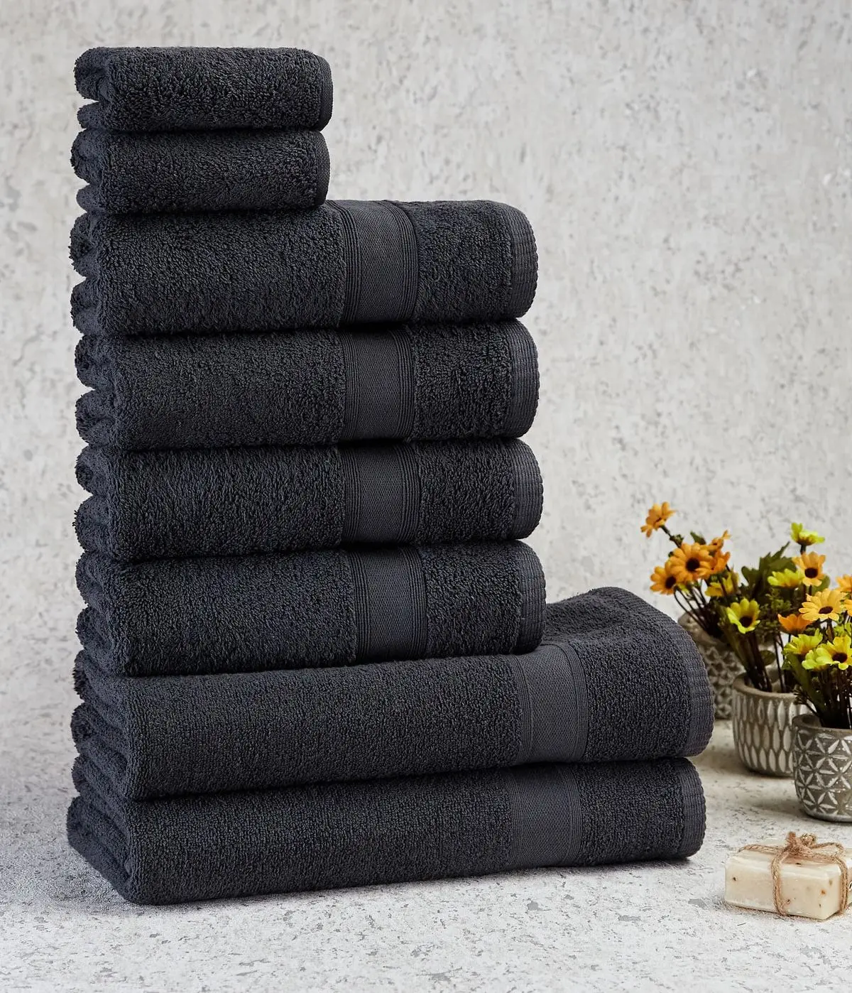

Kios Bath Towel Set,2 Large Bath Towels,4 Hand and Face Towels,2 Washcloths.Turkish Cotton High Quality Absorbent Towel 8 Pieces