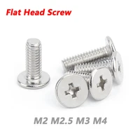m2m2 5m3m4 nickel plated phillips cross flat head flat tailscrews mechine screw carbon screw carbon steel round head