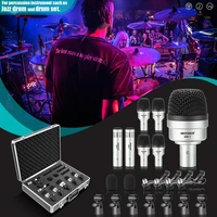 neewer 7 piece wired dynamic drum mic kit kick basssnarecymbals microphone set complete with thread clipinsertsmics holder