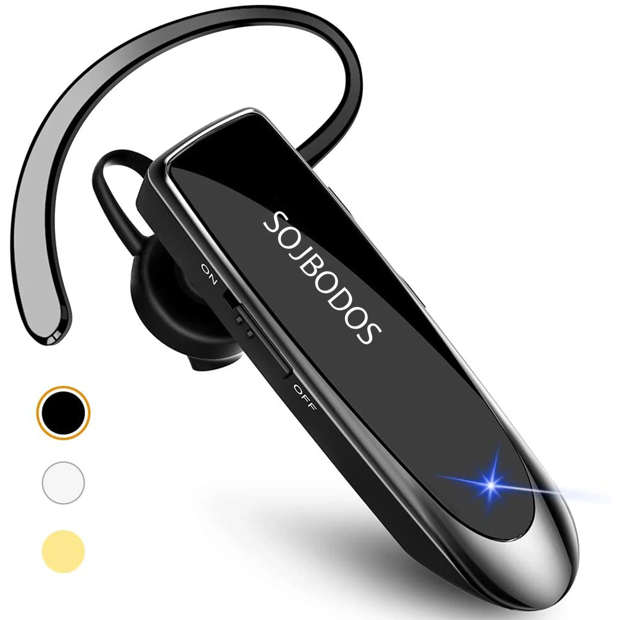 

SOJBODOS Wireless headsets for smartphones Bluetooth Earpiece V5.0 Wireless Handsfree Headset with Microphone (Black)