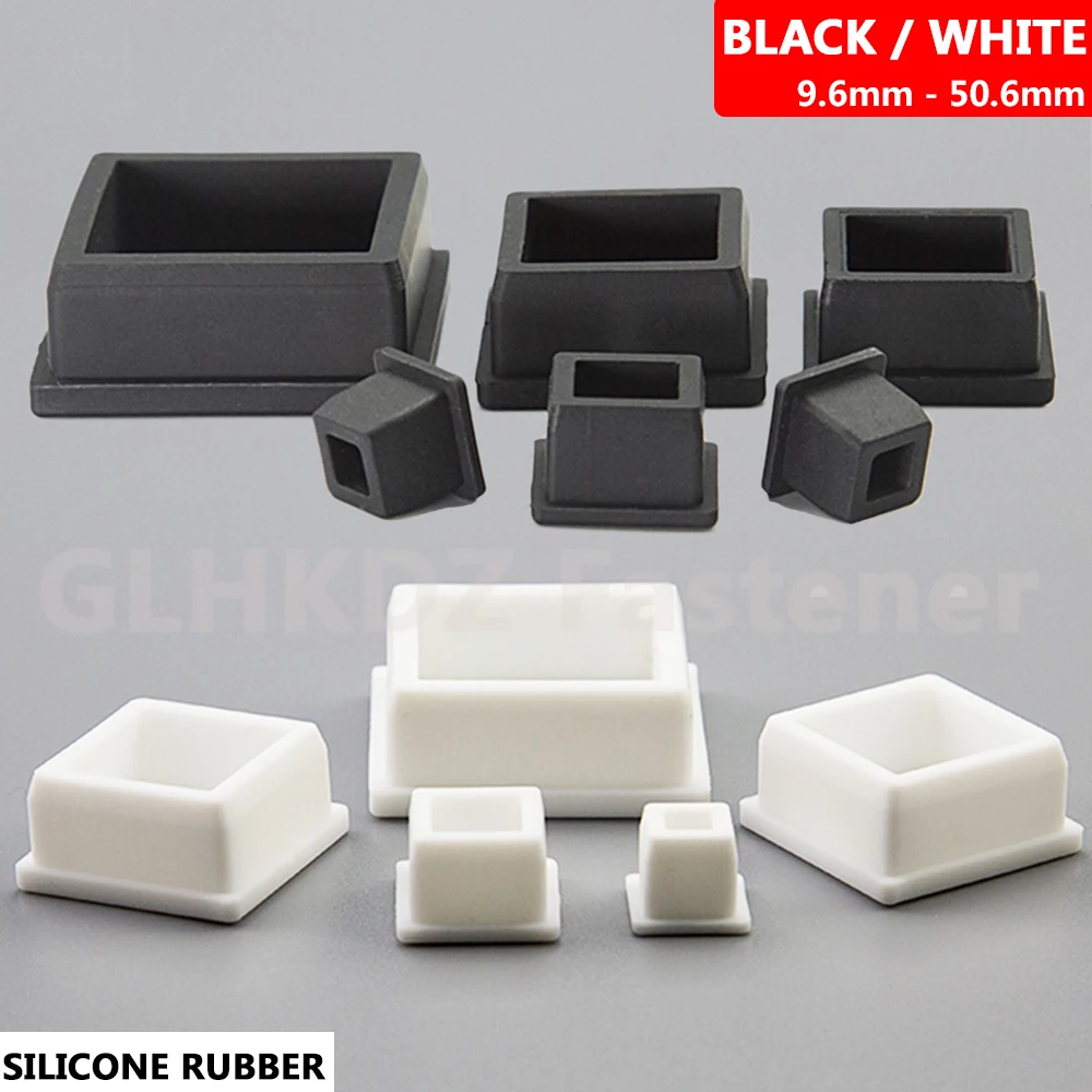 

Square 9.6-50.6mm High Temp Silicone Rubber Blind Hole Plug Blanking End Cap Pipe Tube Stopper T-shape Inserts Seals Black White