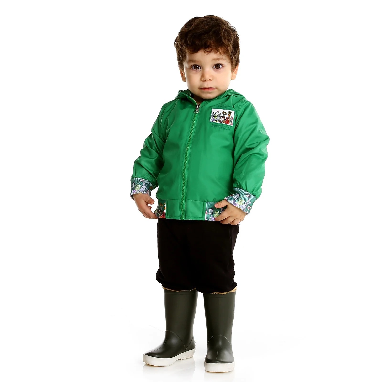 Ebebek Midimod/летнее дождевик для маленьких мальчиков с изображением счастливых