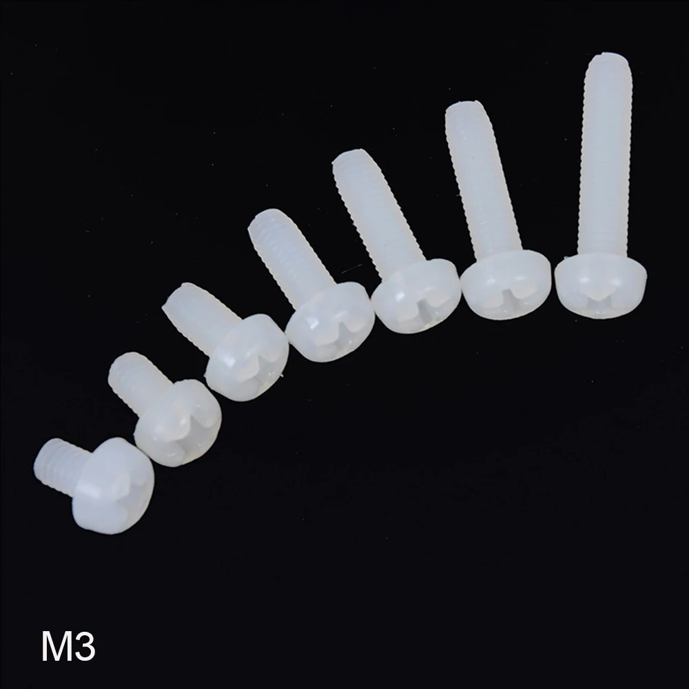 

50pcs Nylon Screws M3*4,M3*5,M3*6,M3*8,M3*15 DIY Handmade Production Plastic Fixing Model Tool Insulation Anti Corrosion