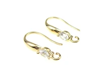earring hook bolo earrings rhinestone ear wire 19x9mm gold plated ear hooks 6pcs rp009