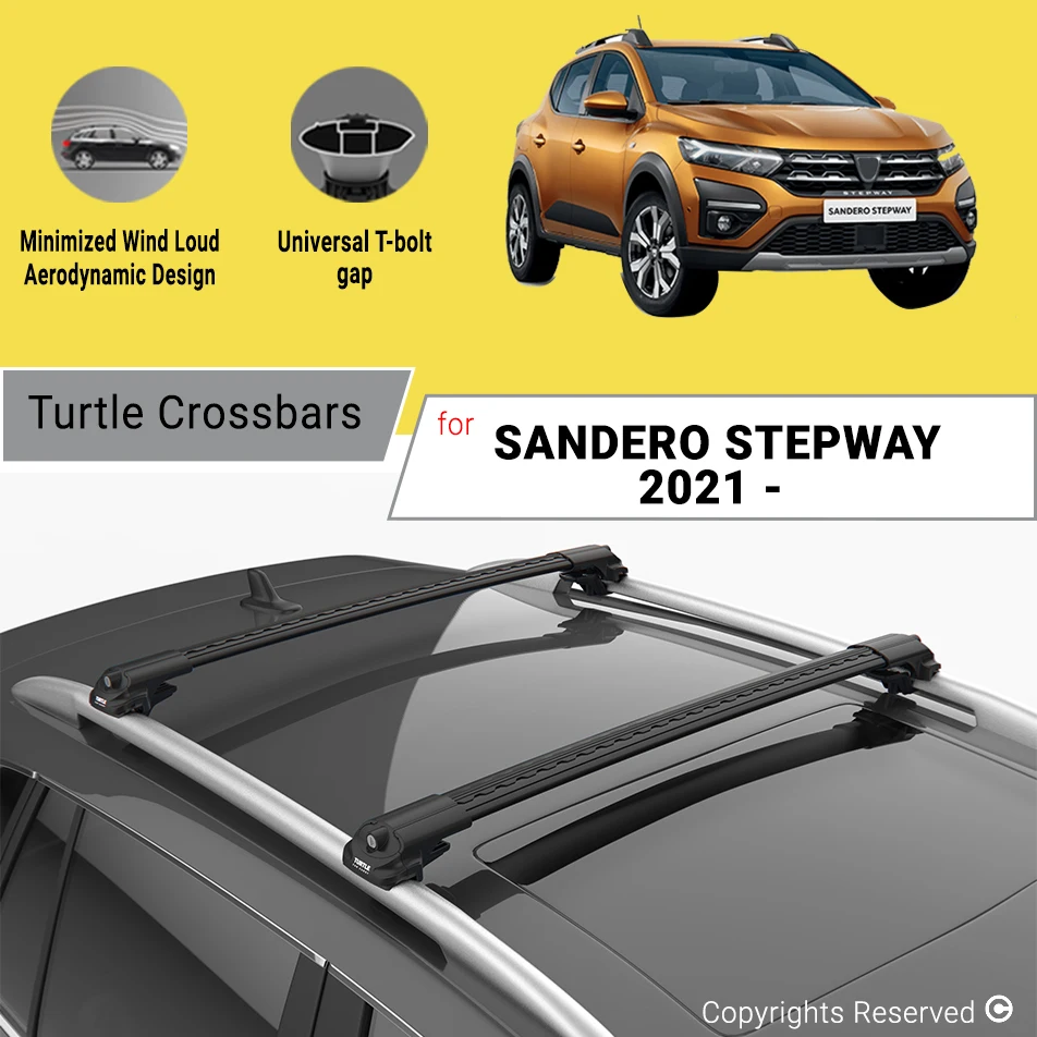 

Балки для DACIA SANDERO STEPWAY SUV 2021, боковые рейки из алюминиевого сплава, багажник на крышу автомобиля, поперечная рейка