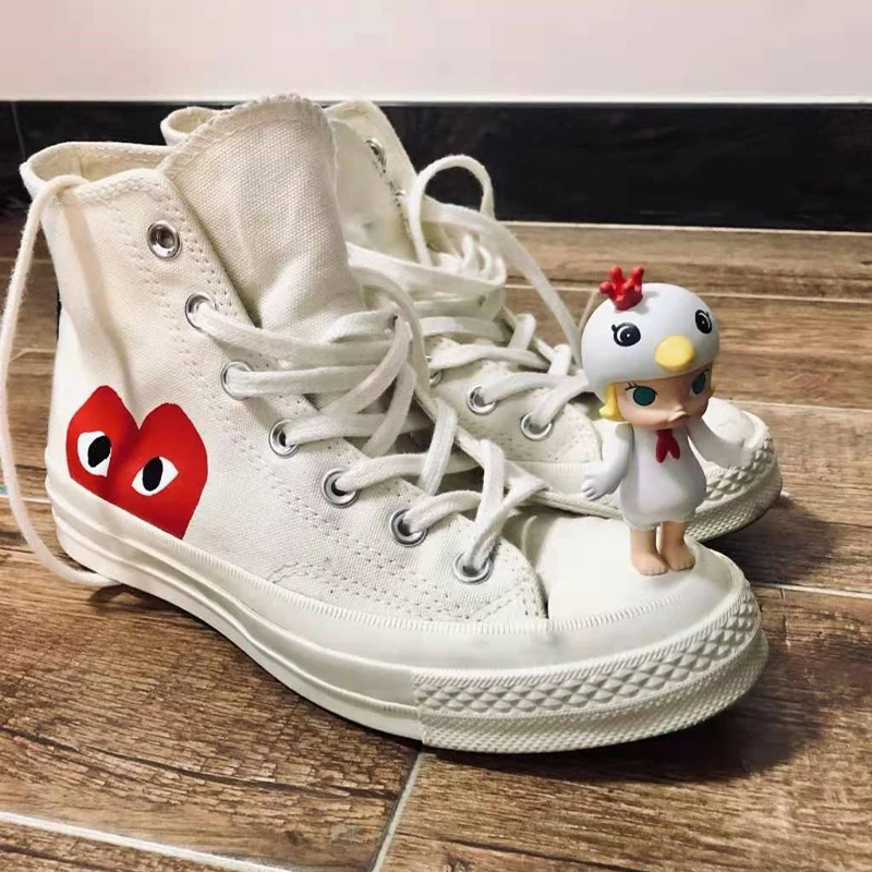 

Brand Fashion Canvas Shoes 1970s X Play CDG High-Top Classic Street Flat Sneakers Low-Top Lace-Up Skateboard Shoes