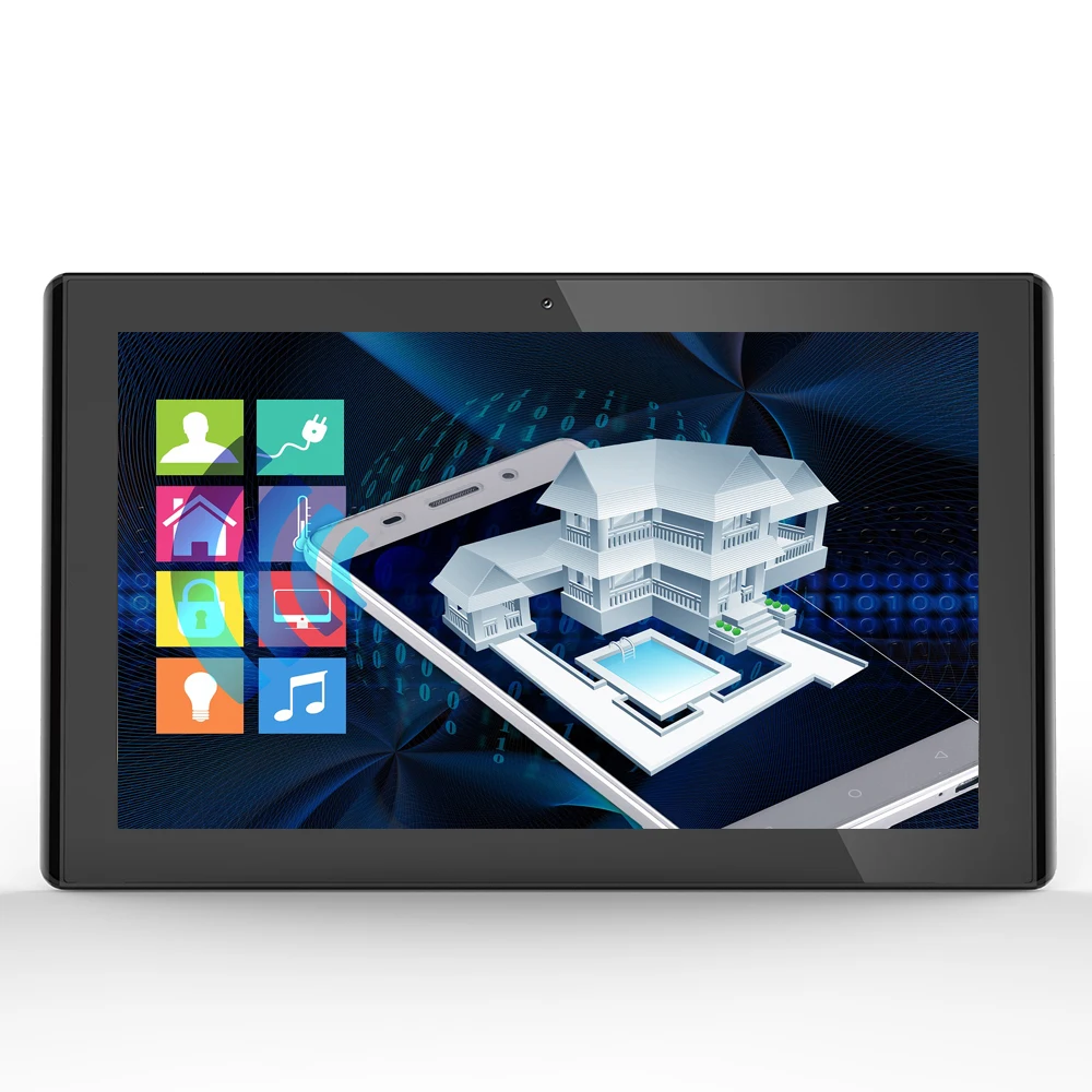 Tablet Pc Android Poe Da 10 Pollici Da Incasso A Parete In Nero (Rk3288, Ddr3 Da 2Gb, Flash Da 16Gb, Wifi, Ethernet, Bt, Vesa 75*75Mm)