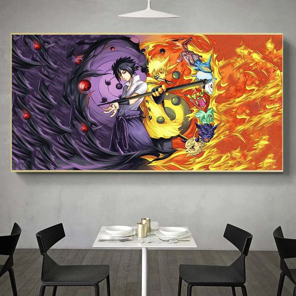 

Classic Anime Uchiha Sasuke Poster Cartoon Canvas Painting Wall Stickers HD Printed Bar Cafe Home Decor Accessory Cuadros
