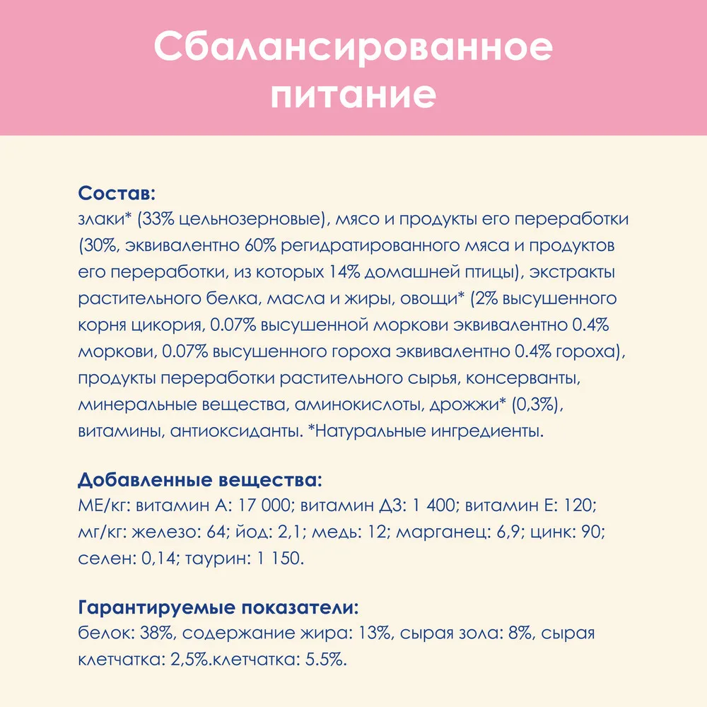 Сухой корм Cat Chow® для котят с высоким содержанием домашней птицы Пакет 1 5 кг*8 шт |