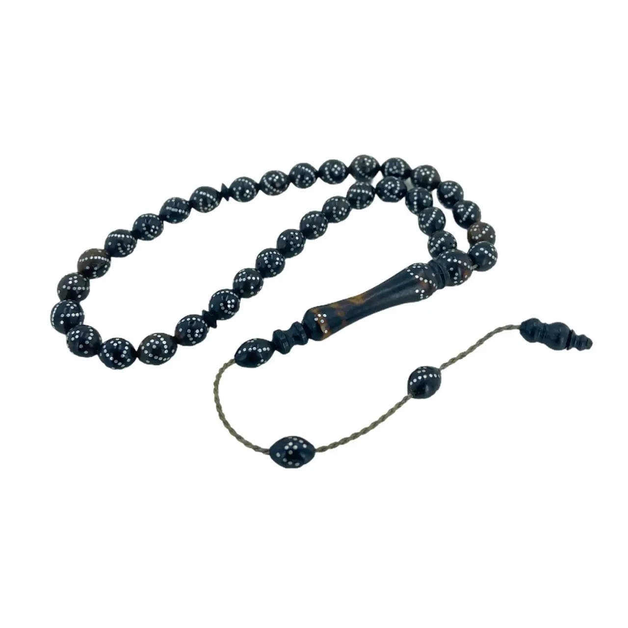 Kuka Tree Silver Engraved Barley Cutout Inlaying Rosary Prayer Beads