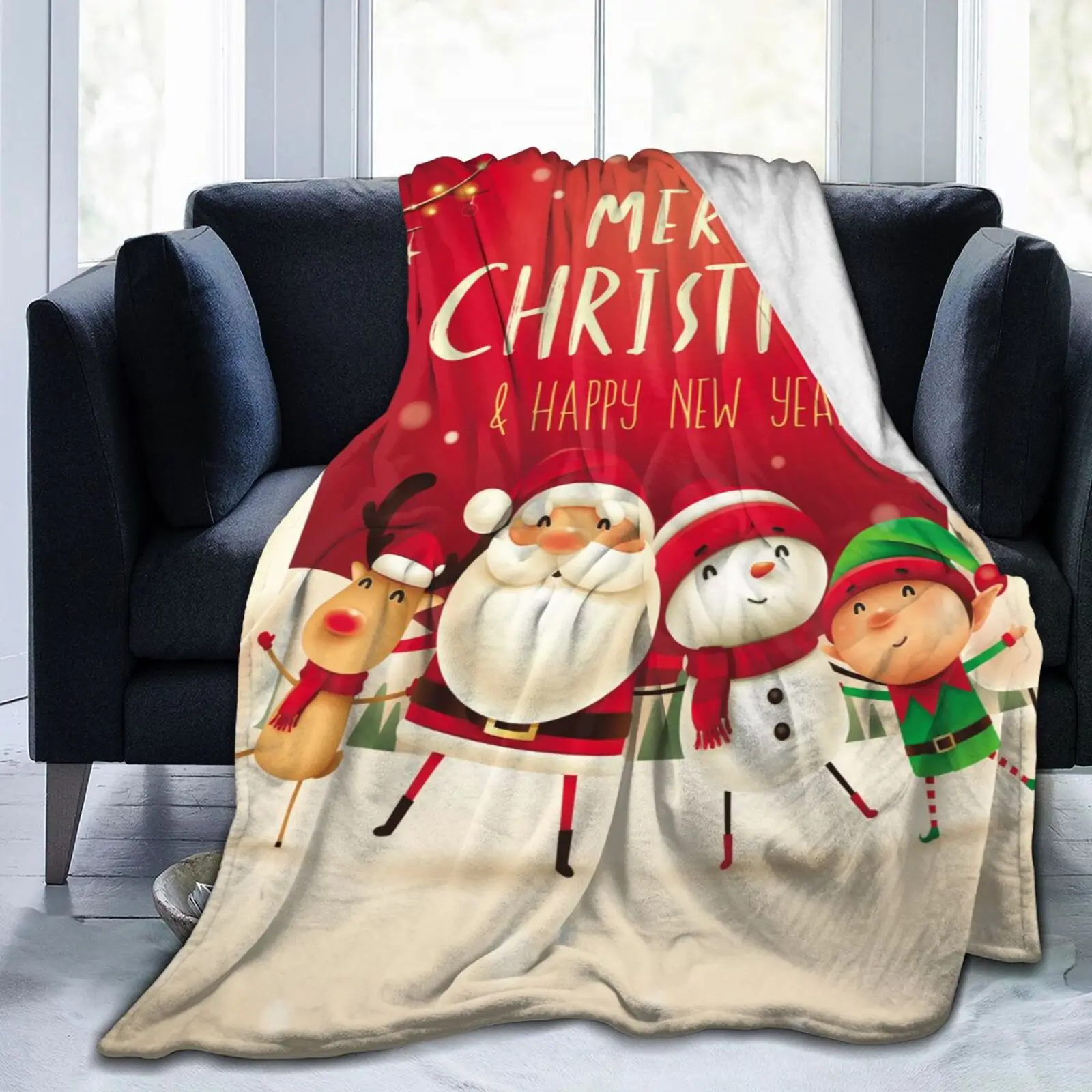 

Christmas Theme Bohemian Xmas New Age Tie Dye Soft Cozy Fleece Blanket Dropship Wholesale Family Winter Flannel Throw Homedecor