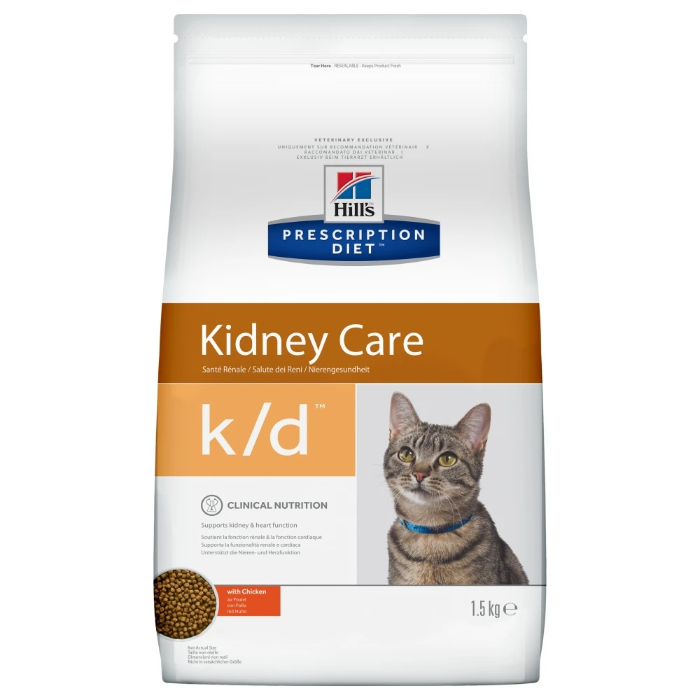 Hill's Prescription Diet Feline Kidney Care k/d Chicken (1 5 кг) - Сухой корм для кошек при почечной