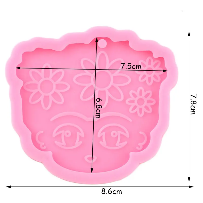Блестящая Глянцевая девушка с волосами брелок плесень Силиконовая эпоксидная