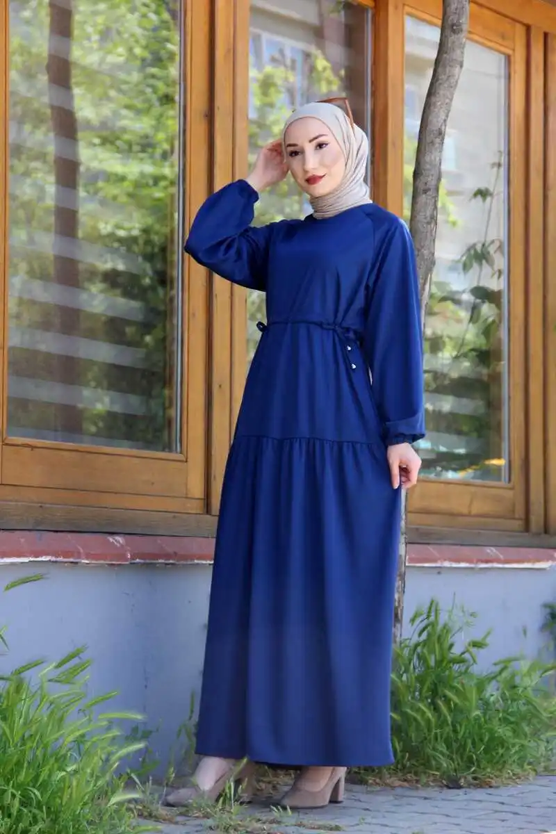 

MDR10322 Muslim women's dress Hijab dress Double Lace-up Dress Seasonal and Summer women's dress