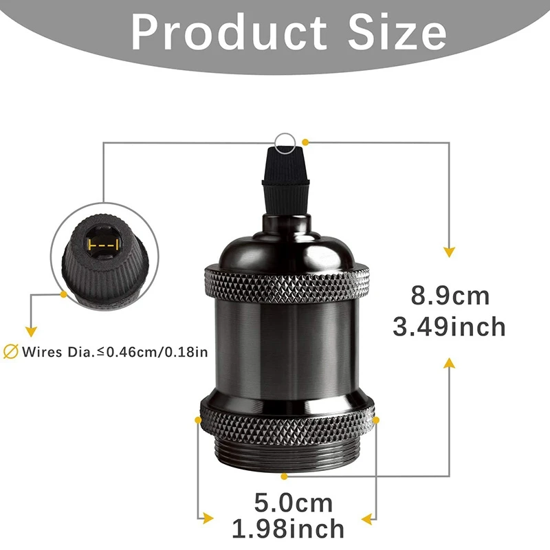 

2 Pieces LED Ceramics Lamp Base Vintage e27 lamp Socket Edison Light Bulb Holder 110V 220V Industrial Pendant Lights Fixtures