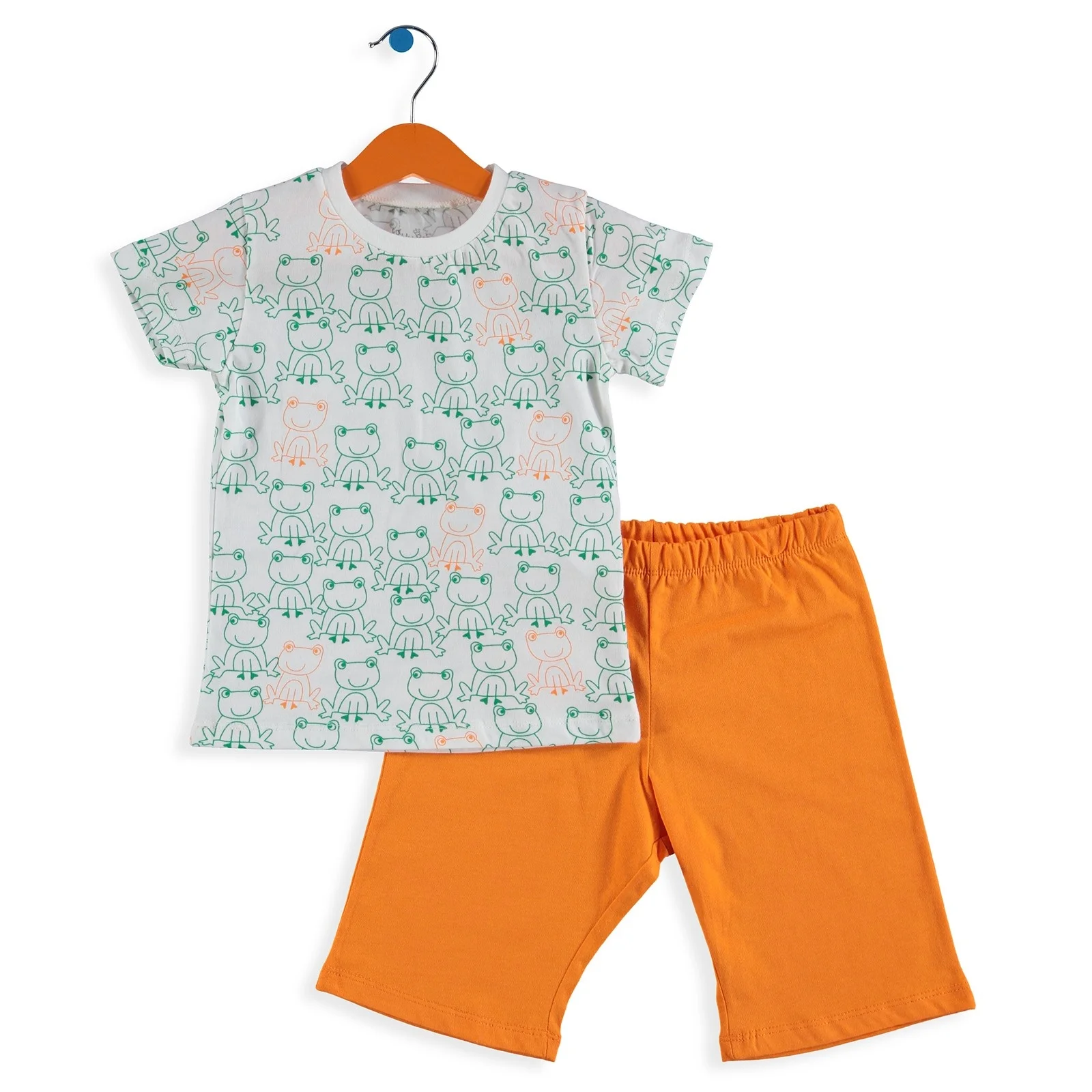 Ebebek/Пижама с короткими рукавами и принтом лягушки для маленьких мальчиков| |