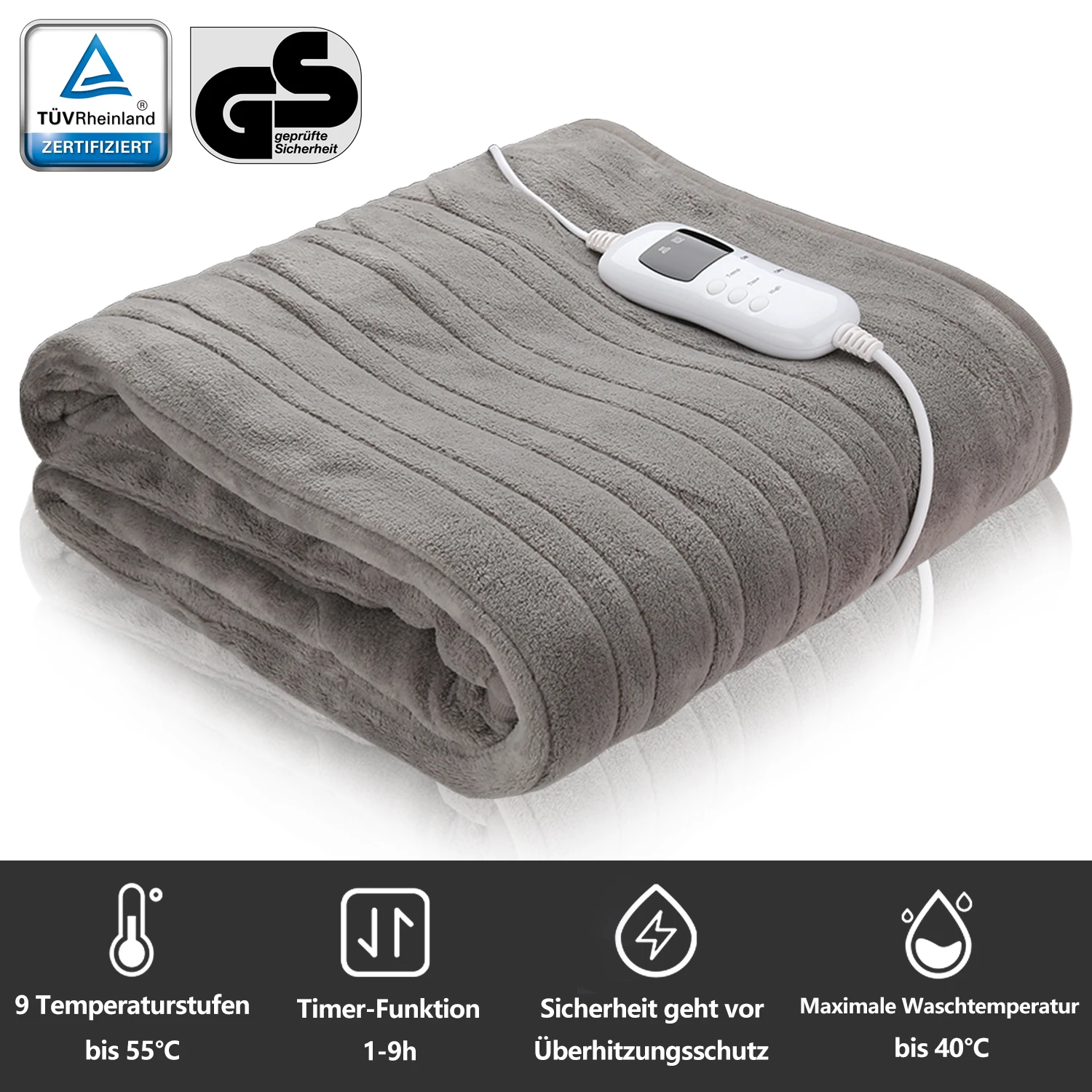 

Wärmedecke Wärmezudecke Heizdecke Elektrische Abschaltautomatik Wärmeunterbett 180*130CM