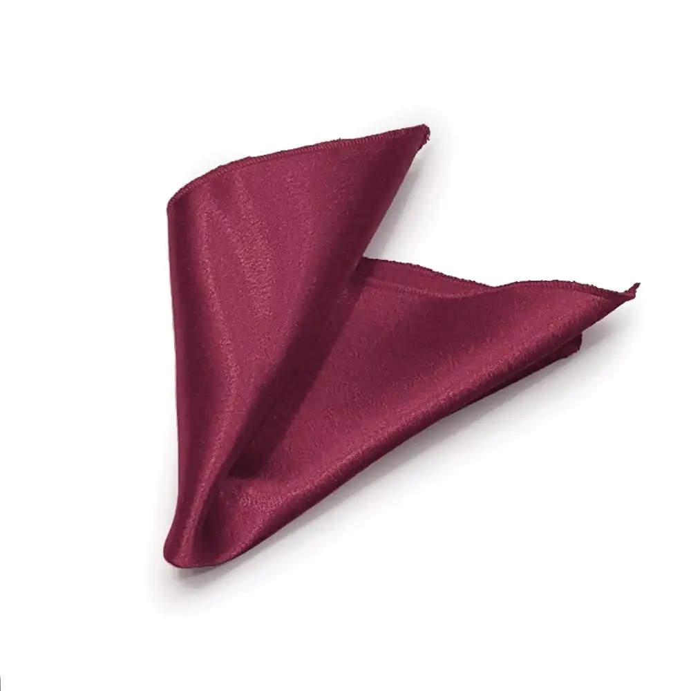 Бордовый тонкий галстук на ремешке с нагрудным платком. Галстук платком паше /