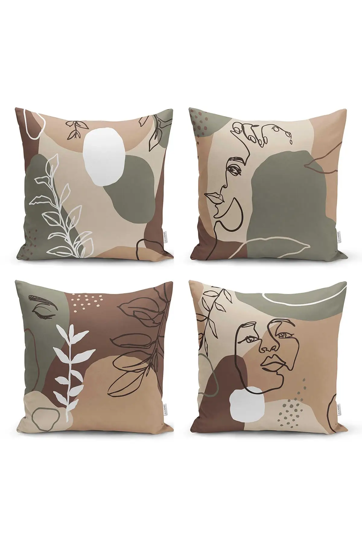 

Portrait Design Decorative Modern 4 Pieces Cushion Sofa Pillow Cover Case Car Home Decor Throw Pillowcase Cotton Linen