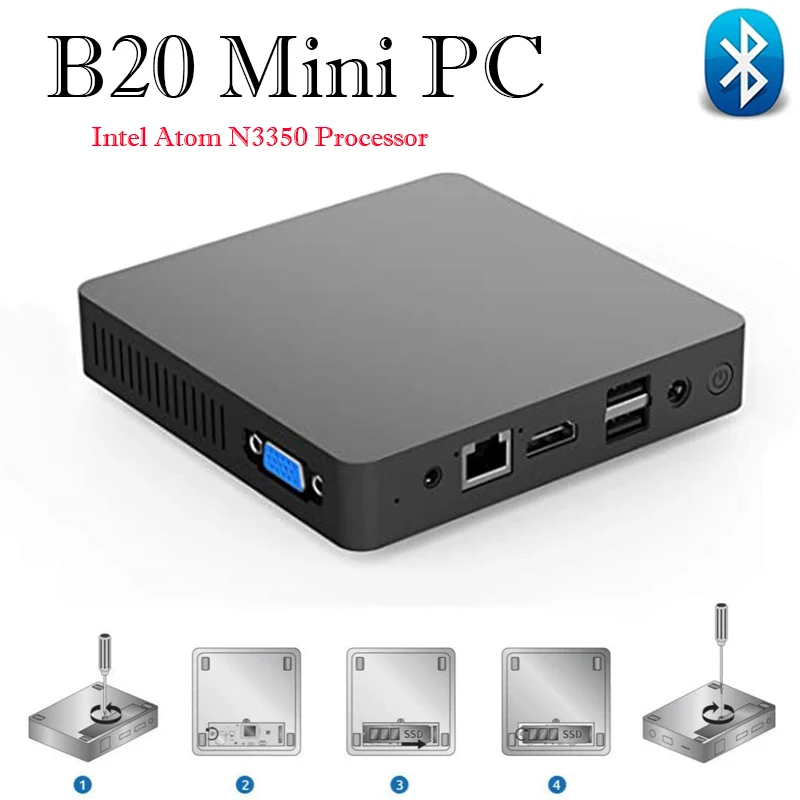 Мини-ПК Intel Celeron N3350 Windows 10 6 + 64 ГБ Wi-Fi 2 4 ГГц | Компьютеры и офис