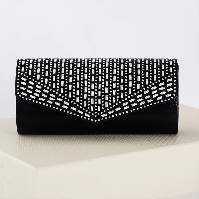

Women's Glitter Diamond Clutches Evening Bridal Satin Bags Wedding Prom Party Handbags Banquet Envelope Crossbody Bags