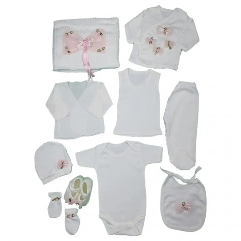 

Jaju Baby Bow Ornament 11-Piece Bodysuit Set Newborn Baby