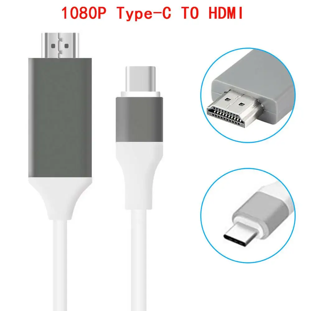 Белый USB 3,1 type C к HDMI 4 K/1080 P Кабель-адаптер 2 м type C к HDMI кабель для MacBook samsung Galaxy S9/S8/Note 9 huawei USB-C HDMI - Цвет: Белый