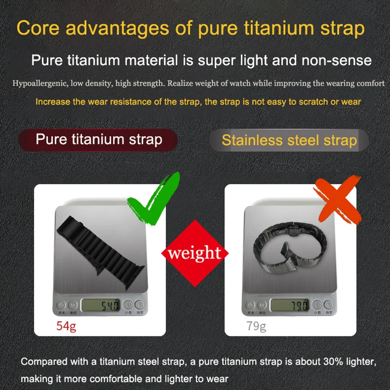 Titanium Strap for Apple Watch Ultra 49mm Wrist Band 44mm 42mm 40mm 38mm 45mm Titanium Watchband for iWatch 7 6 SE 5 4 3 Series